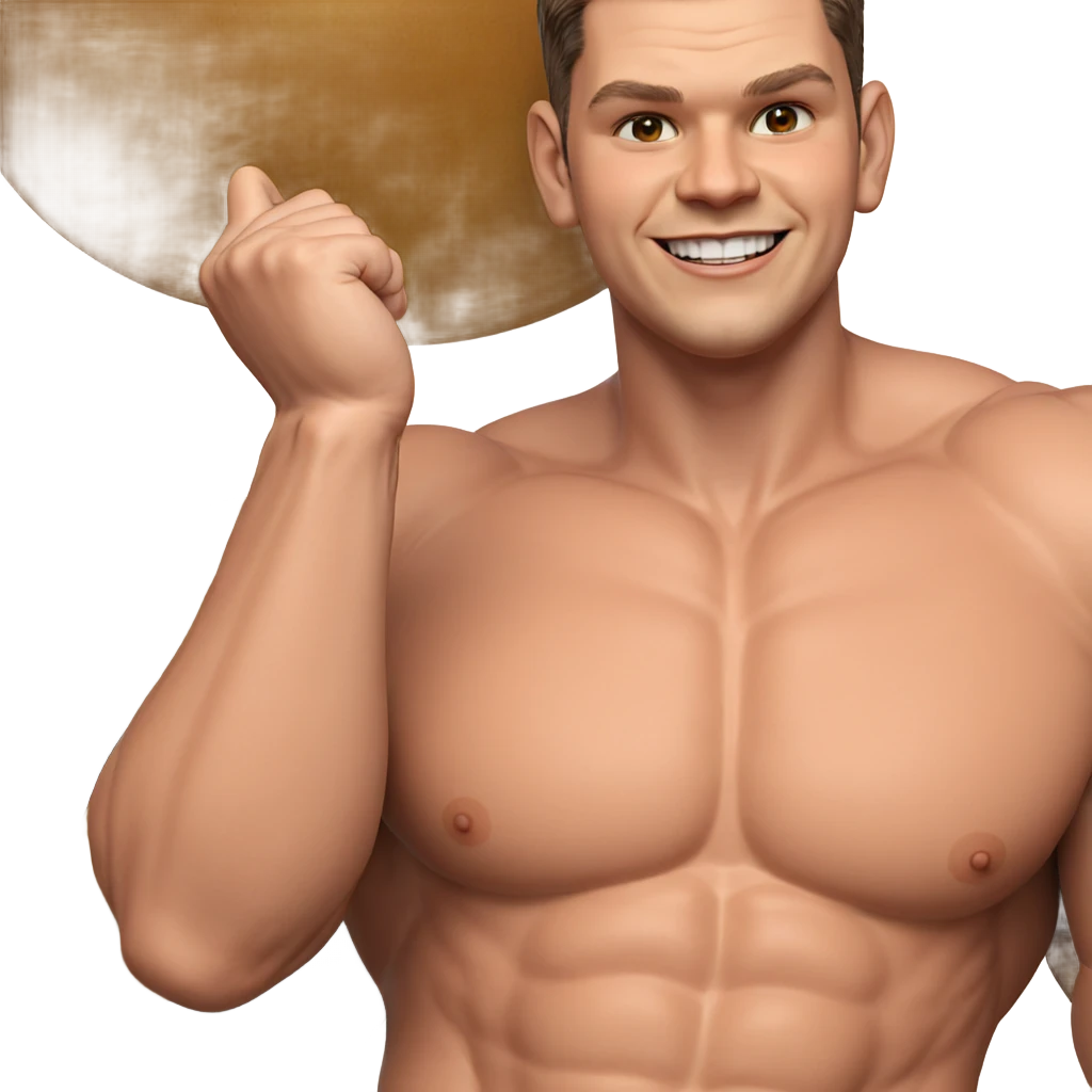 smiling muscular male portrait emoji