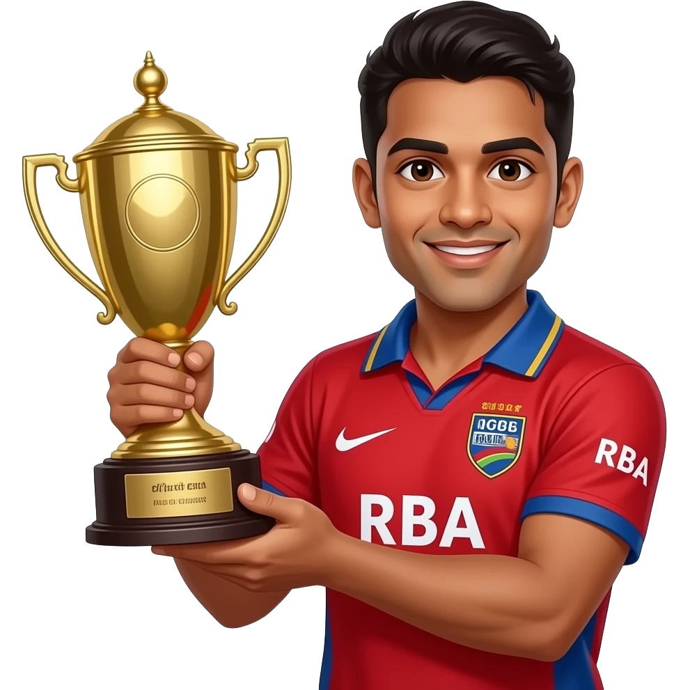 RCB lifting IPL emoji with red jersey emoji