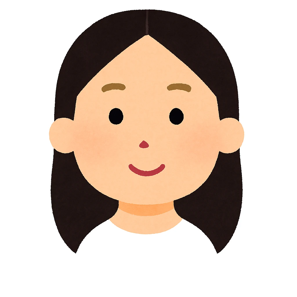 Edit the image to have straight hair split in the middle, keeping the Irasutoya style and only the face visible. emoji