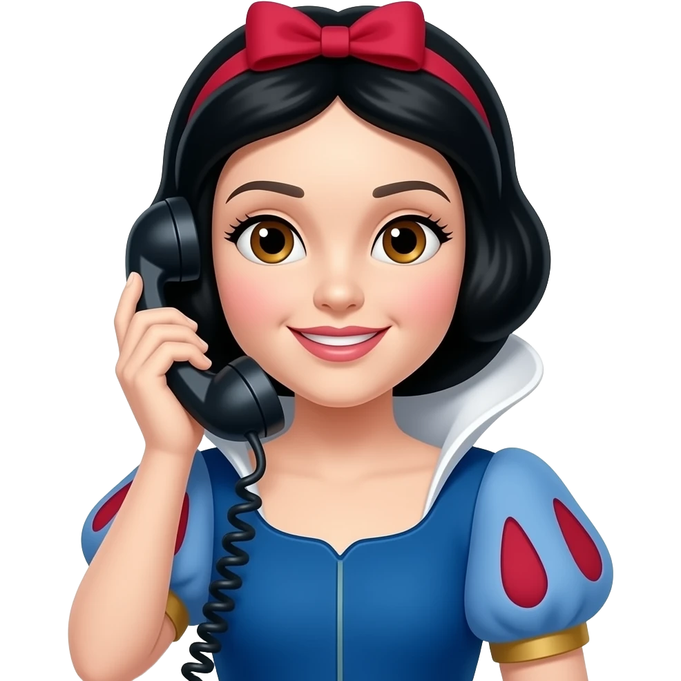 snow white with office phone emoji