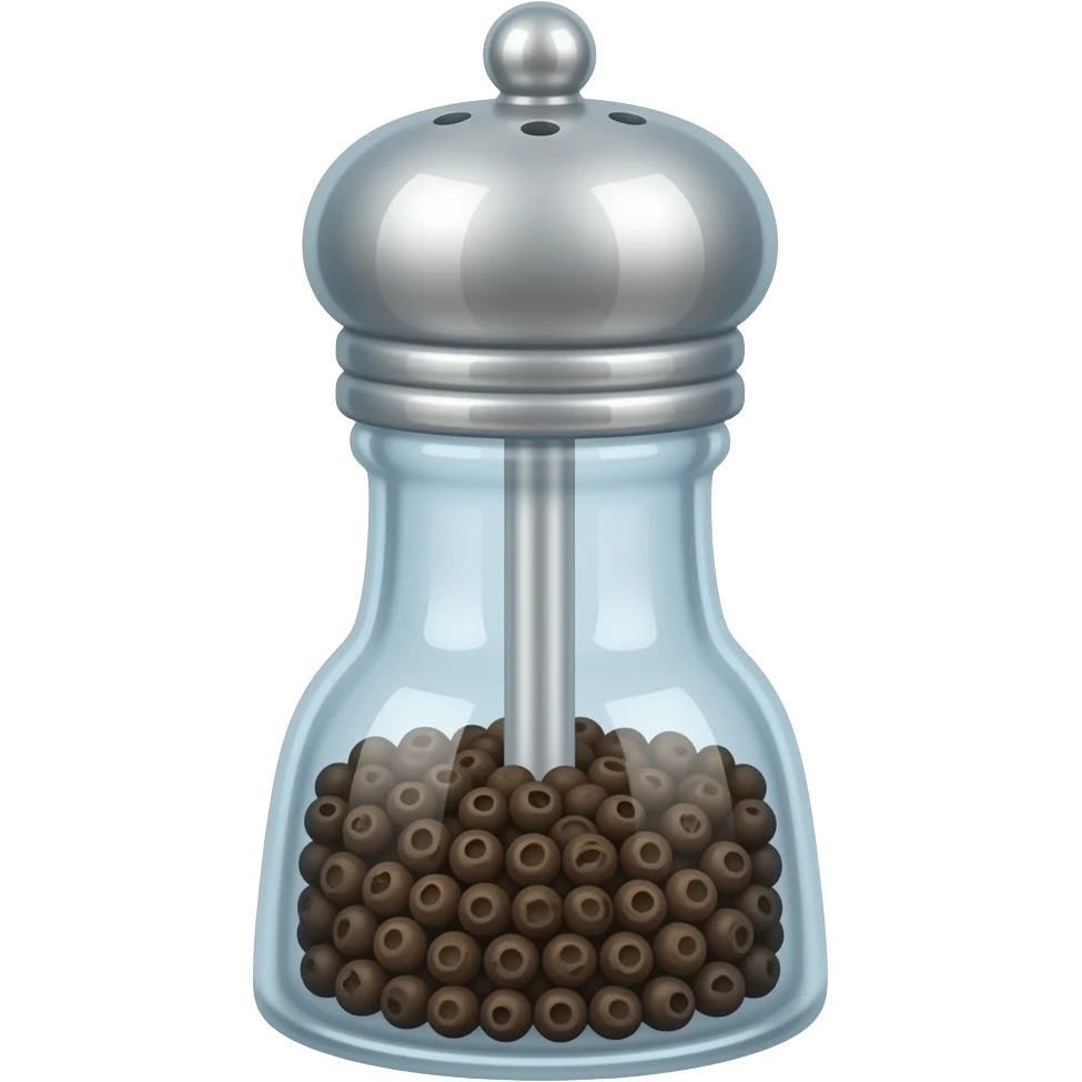Pepper shaker with black pepper not a full pepper emoji