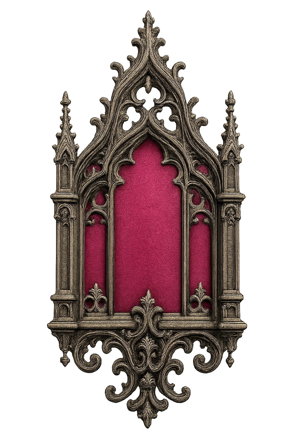 gothic object, pink and silver, ornate and dramatic emoji