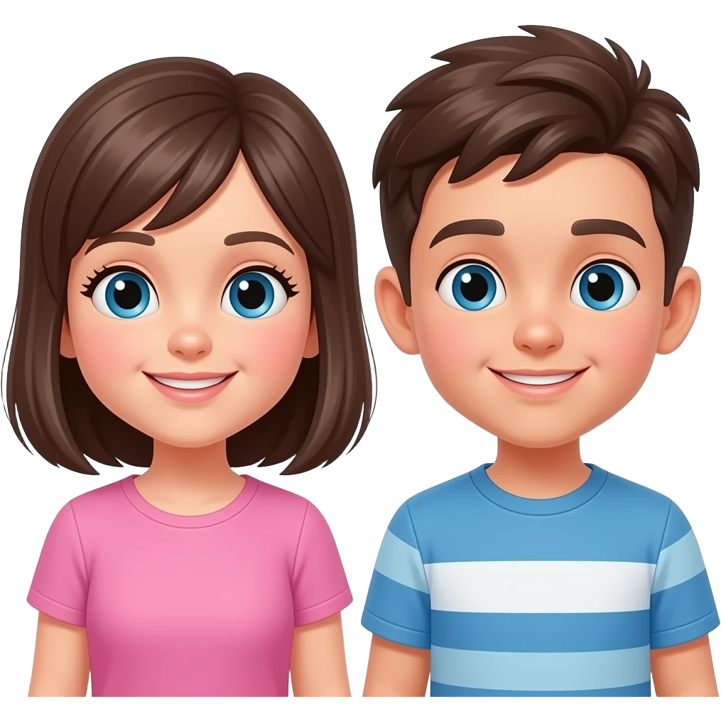 girl and young boy buddy emoji