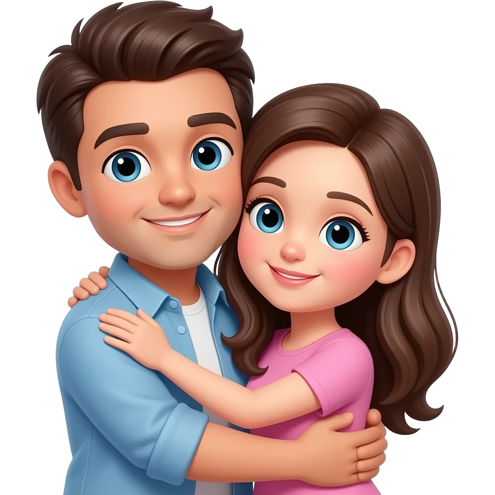 Hugging my cute girlfriend emoji