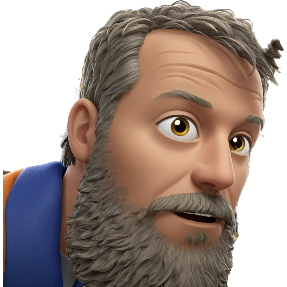 bearded boy looking at viewer emoji