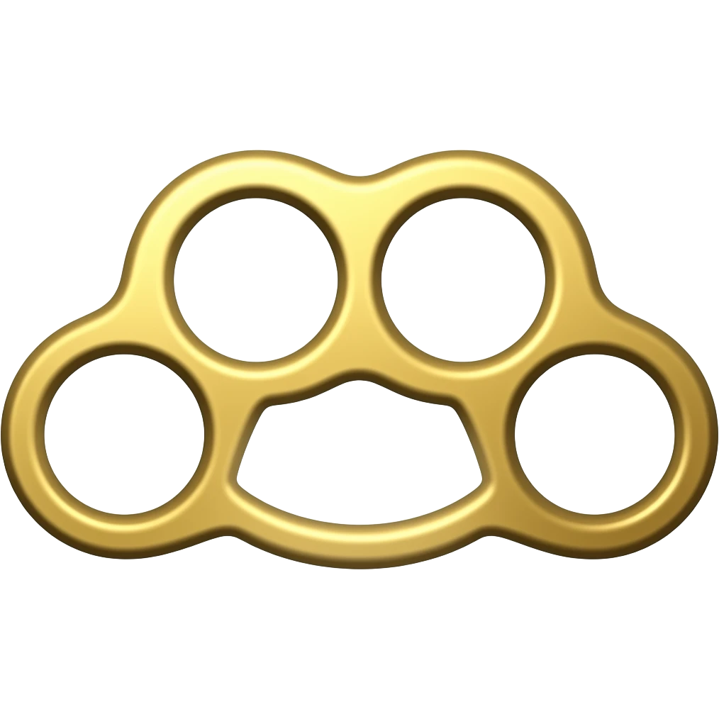 ultra minimal emoji-style icon of brass knuckles, simple flat shape, thick bold outline, no texture, no shading, no background, centered, fills entire frame, 1–2 colors only, clean geometric design emoji