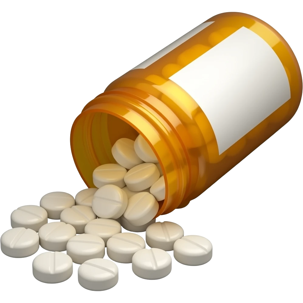 Spilled pill prescripton bottle emoji