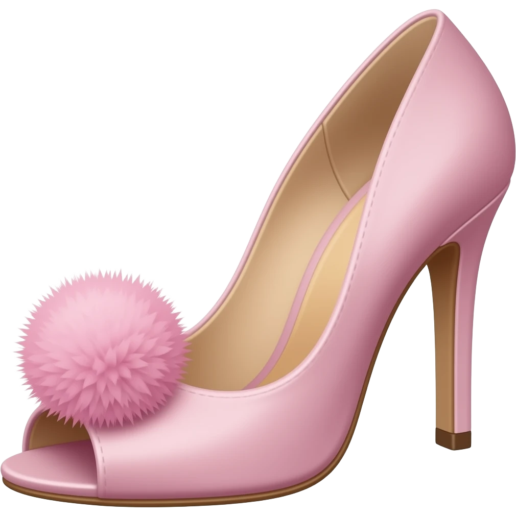 Tacones abiertos con pompón rosa emoji