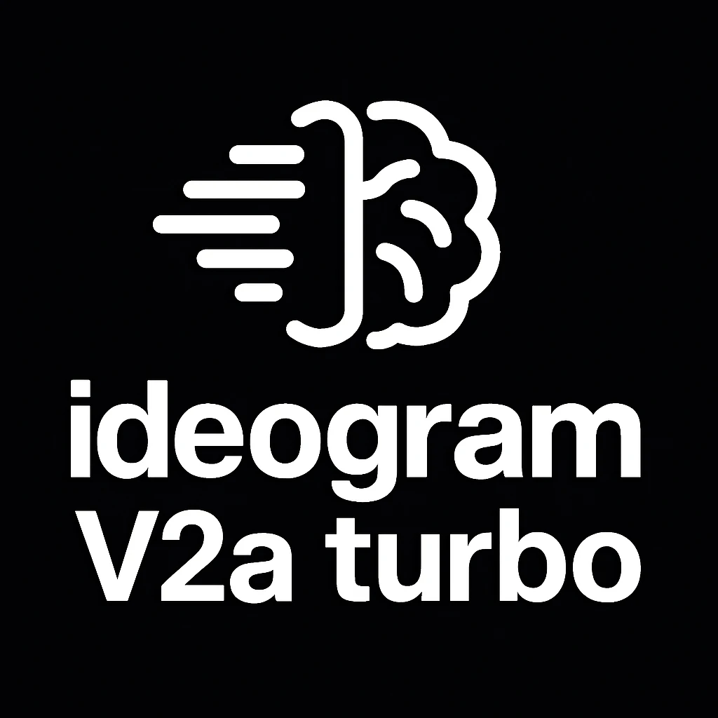 recreate this logo with text of "ideogram V2a turbo", MAKE IT FIT IN SQAURE  emoji
