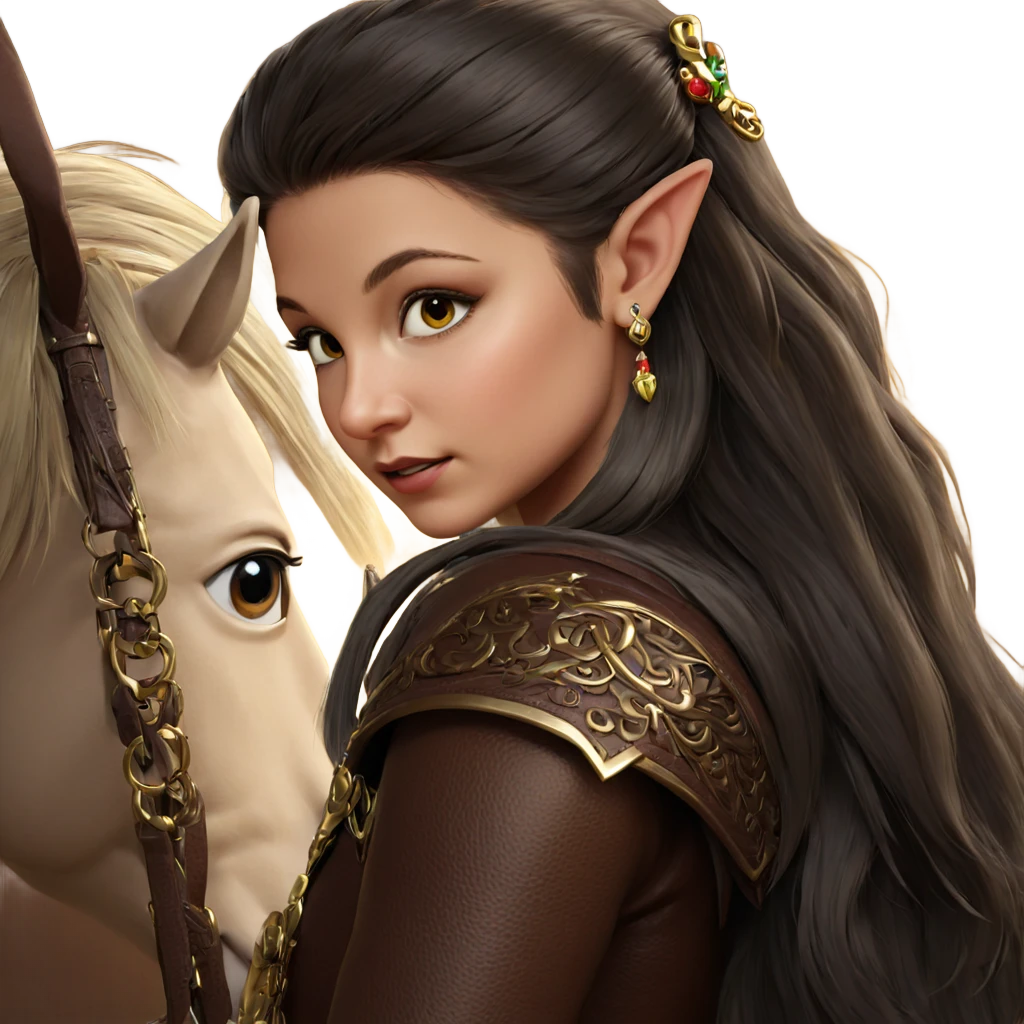 elf girl with horse jewelry emoji