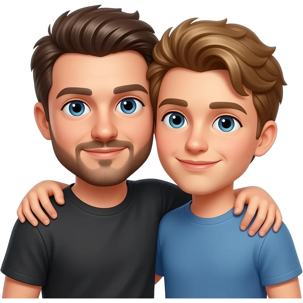 Gay older Daddy and Twink cuddling emoji