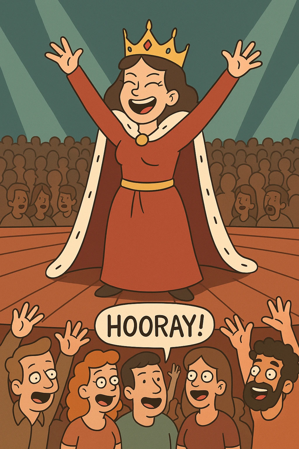 The people hooray queen wembley stage emoji