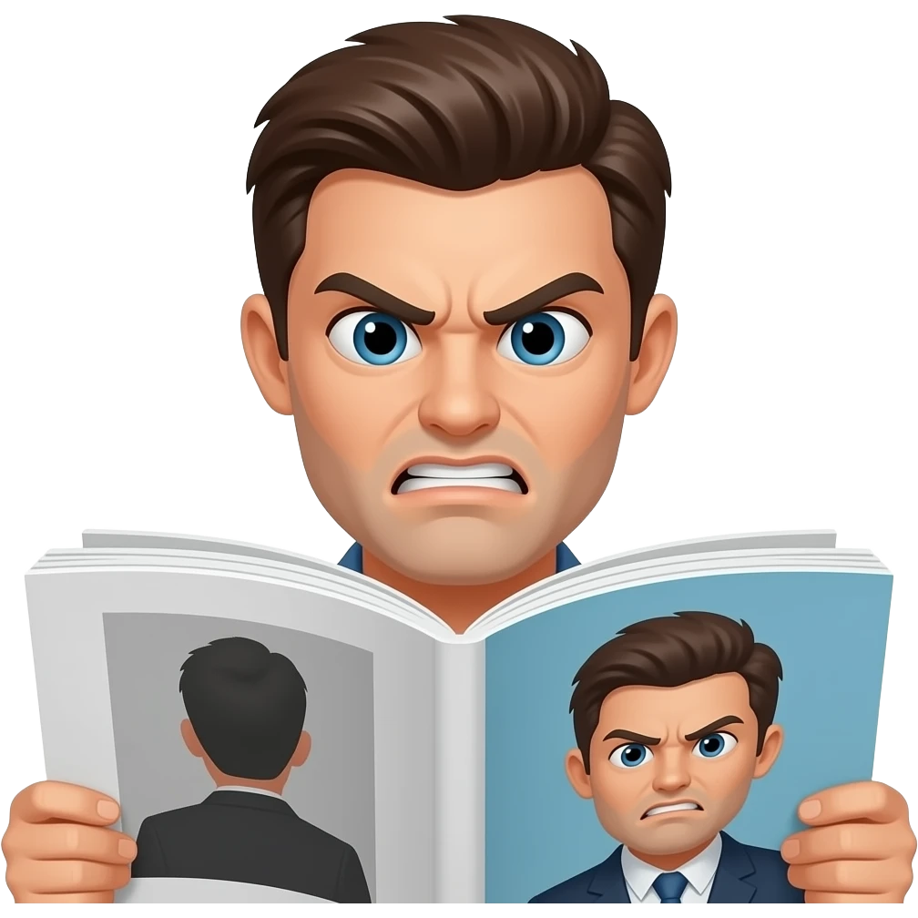 生气看杂志 emoji