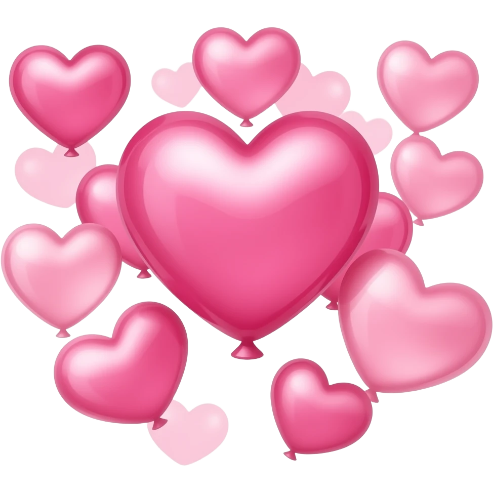 Aestetic hearts like baloons pink emoji