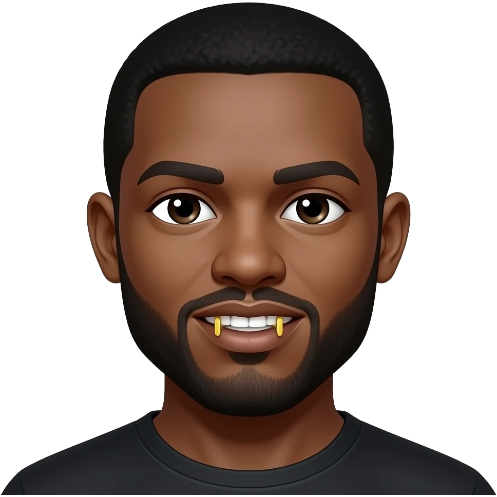 Black men with one eye with gold grillz emoji