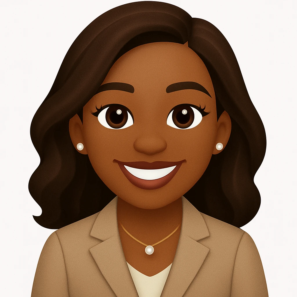 turn the second man in emoji style of the 1st image, match the facial features and match dressing style of the 2nd image, she is wearing suit emoji