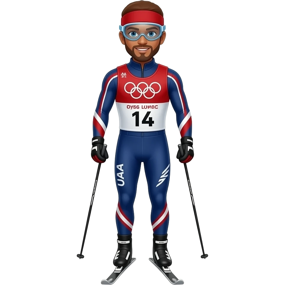 Male USA Olympic Skier full-length emoji