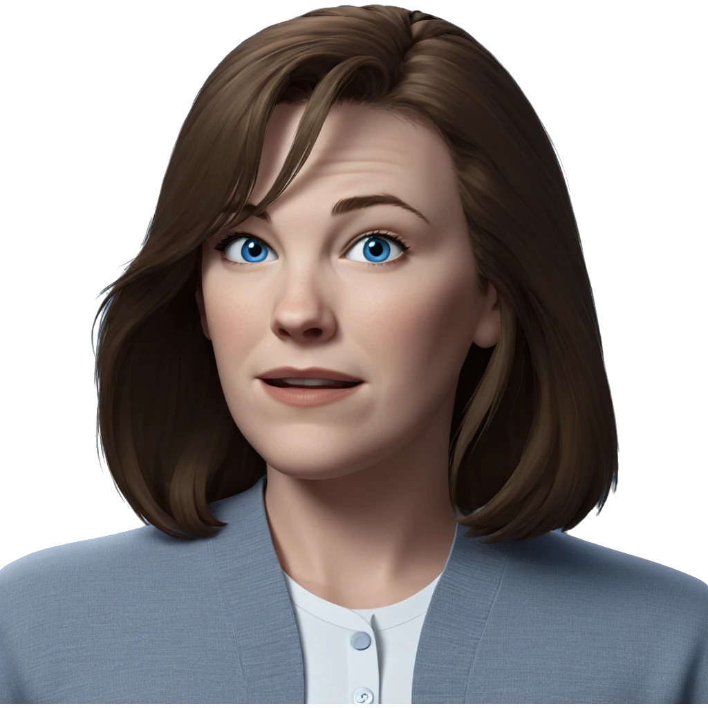 blue eyed girl in white shirt emoji