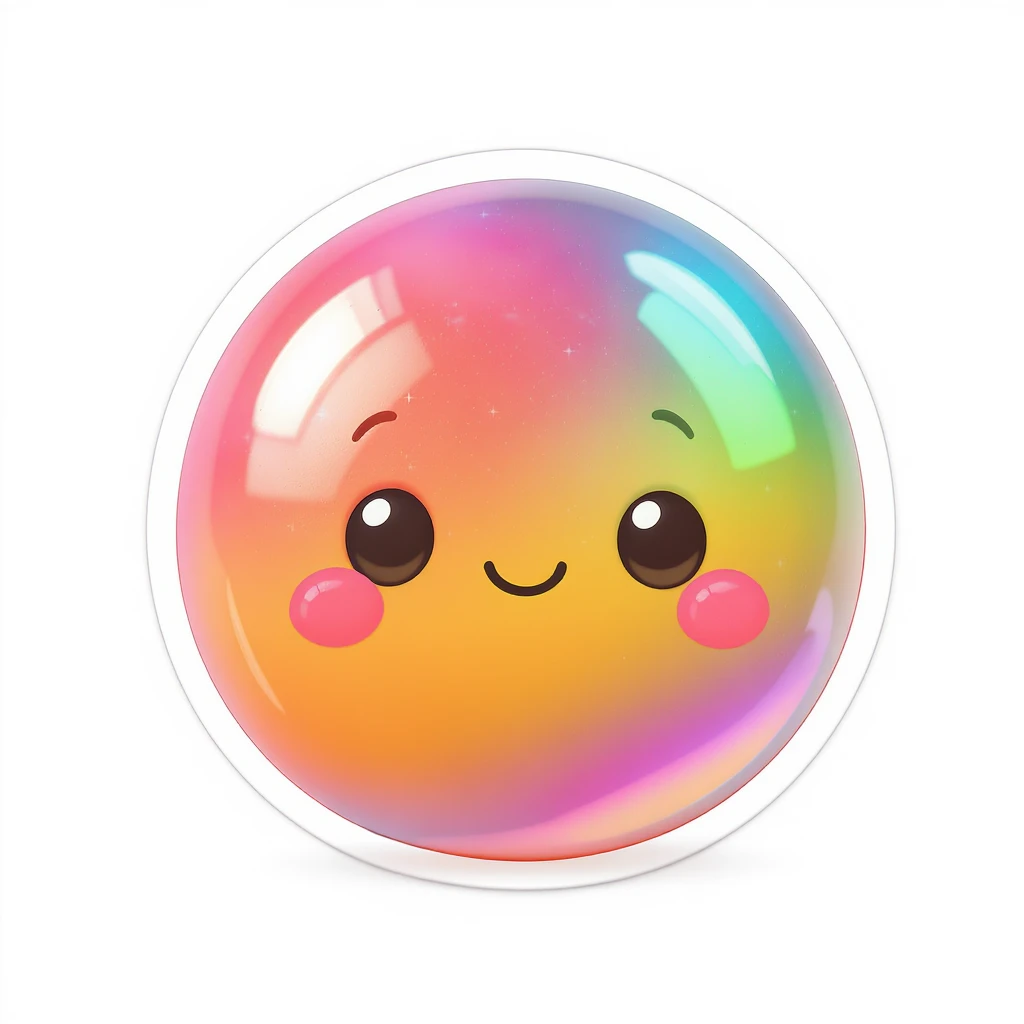 cute and shiny object with a gradient effect, no background emoji
