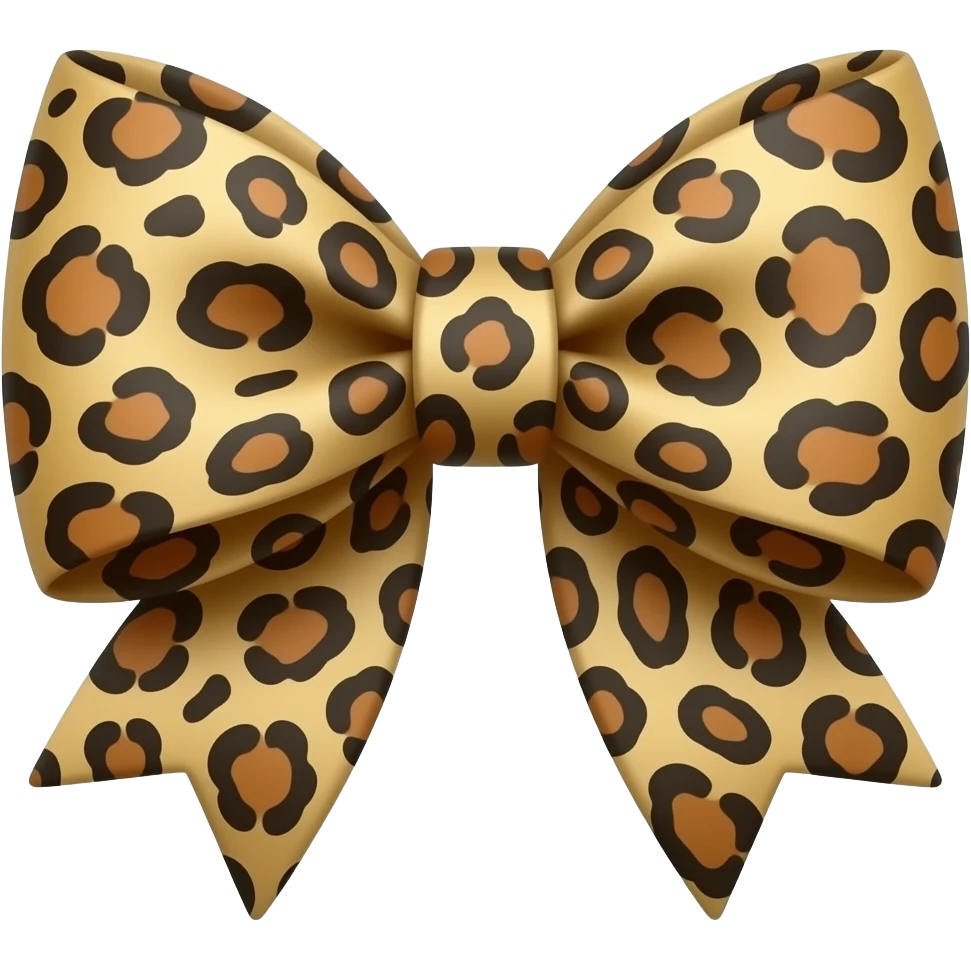 cheetah print bow emoji