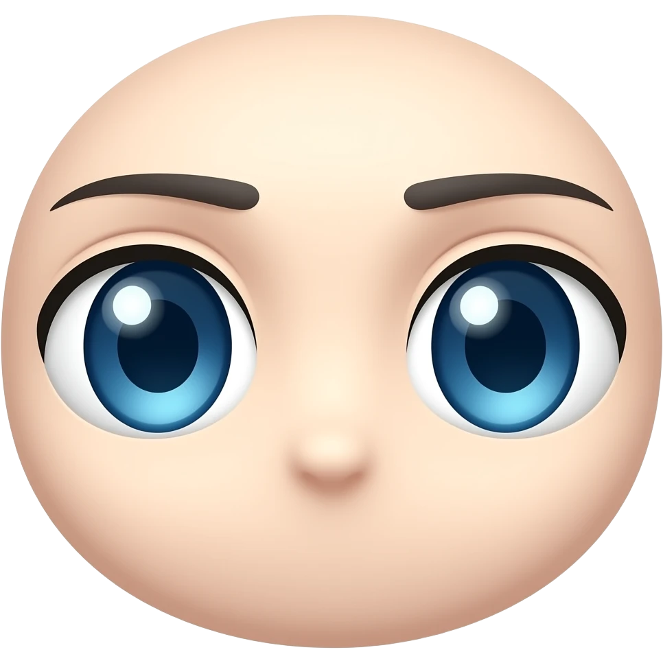 Blue anime eyes without eyebrows emoji