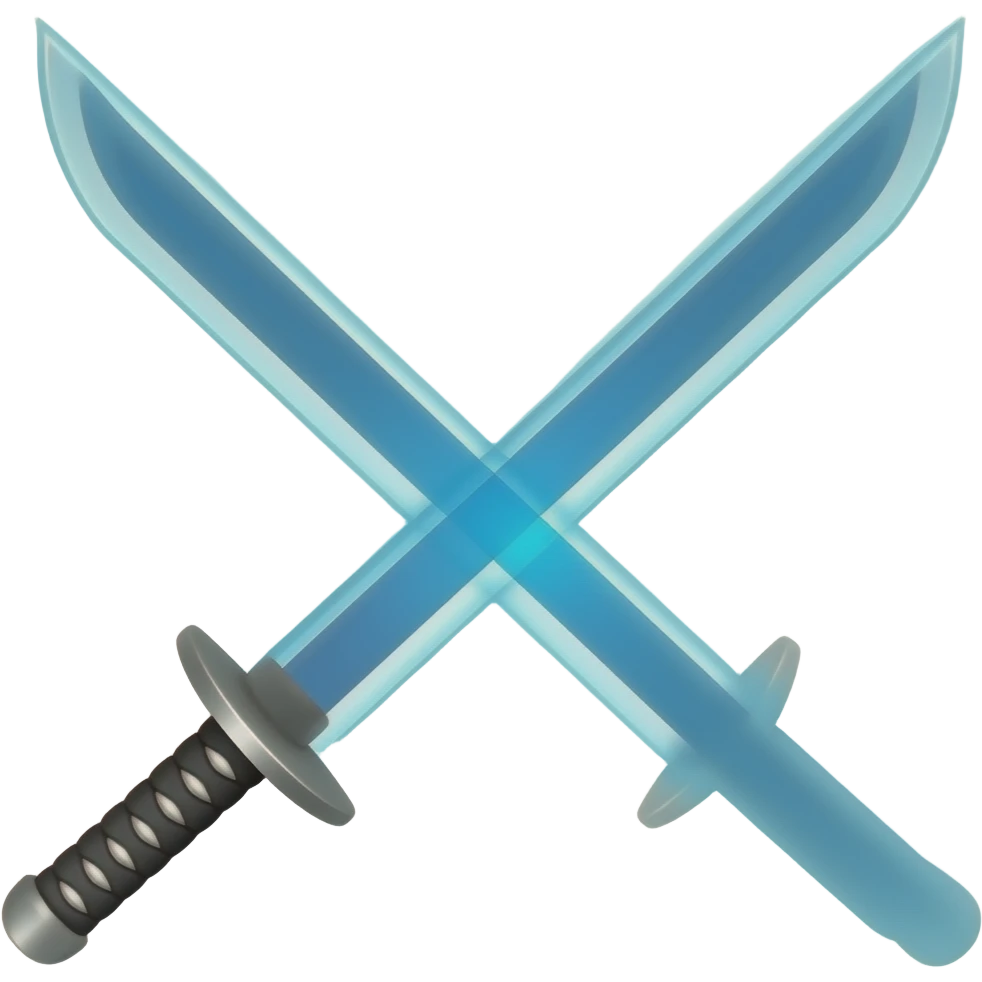Blue hologram projection katana emoji