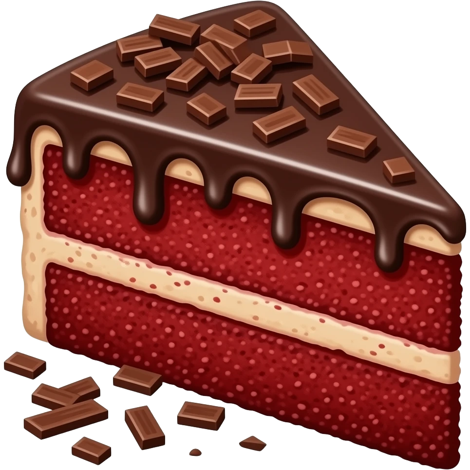 Red velvet chocolate cake emoji