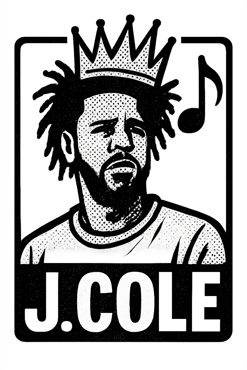 J. Cole crown, bold, street art, urban, hip-hop royalty, music symbol, iconic emoji