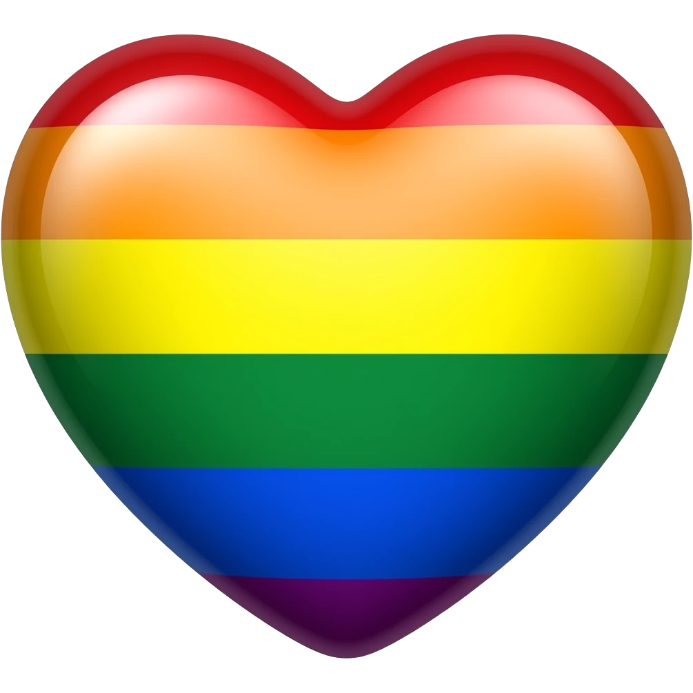 LGBT flag heart shiny emoji