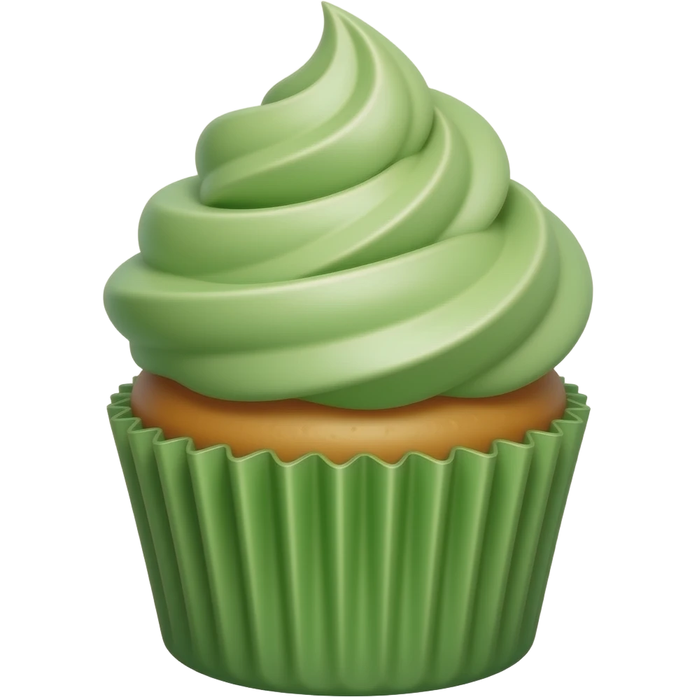 Green cupcake emoji