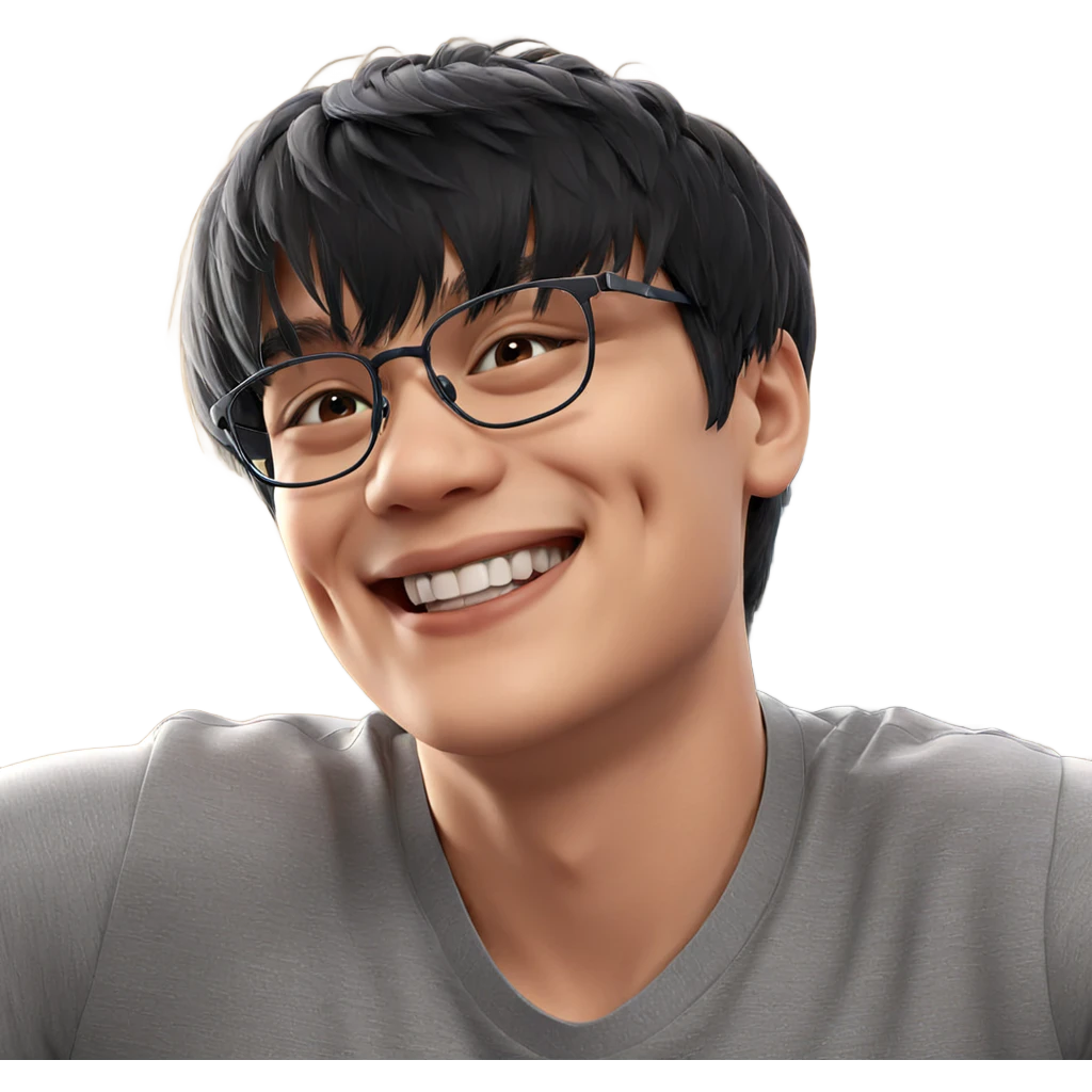 smiling boy with glasses emoji