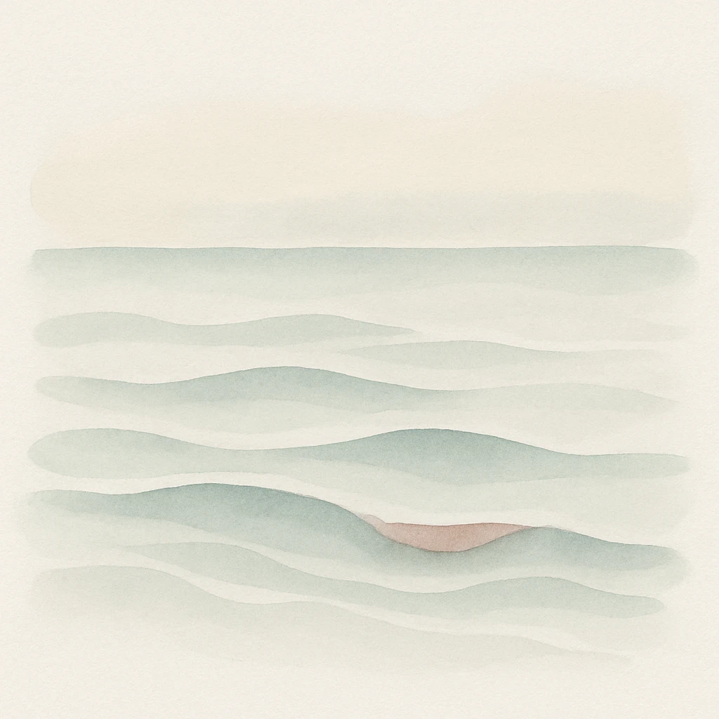 sea with watercolor style, soft gradients, gentle waves, delicate and flowing watercolors emoji