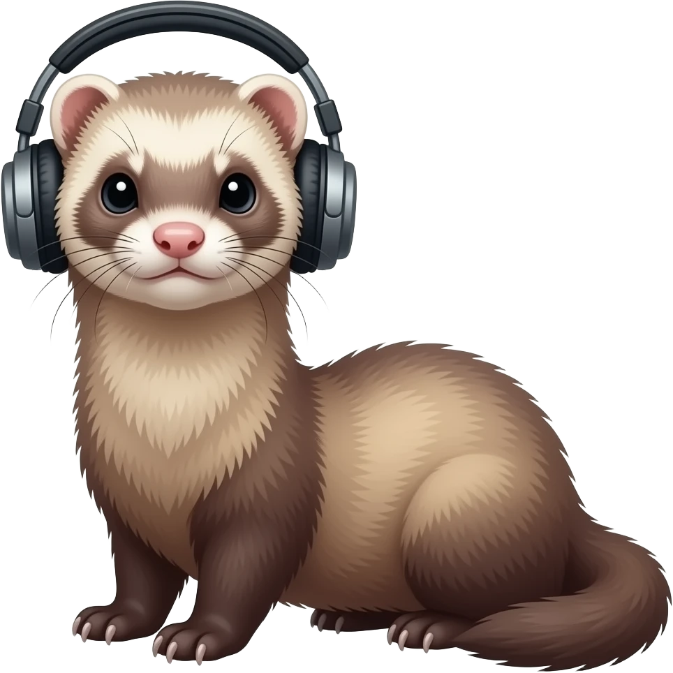 a ferret wearing headphones emoji
