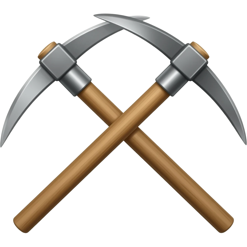 pickaxe with 2 pointing ends emoji