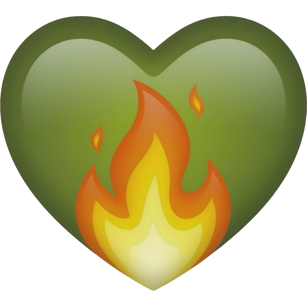 ❤️‍🔥 make olive green emoji like this emoji
