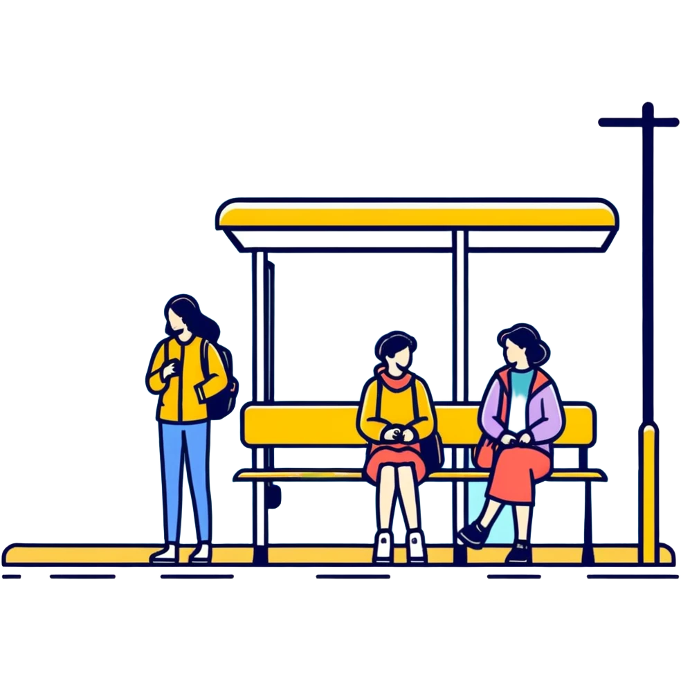 Women waiting for a bus  emoji