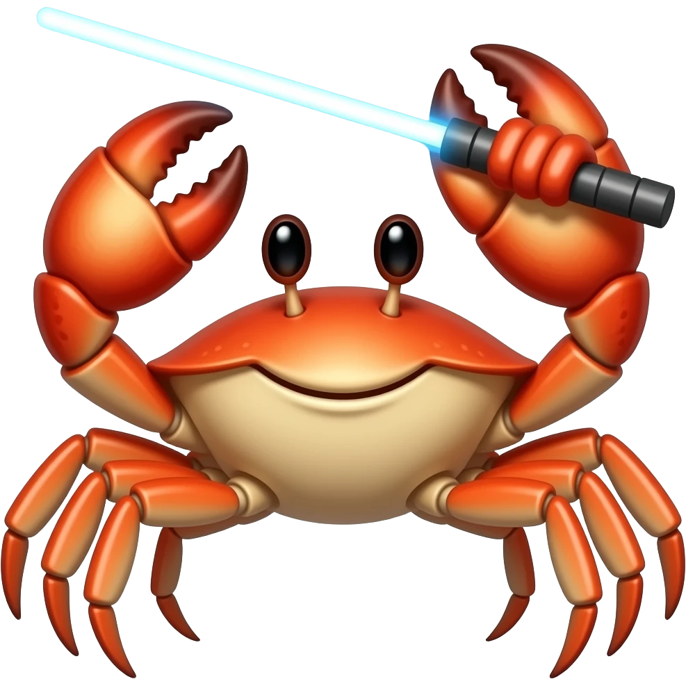 Crab with lightsaber emoji