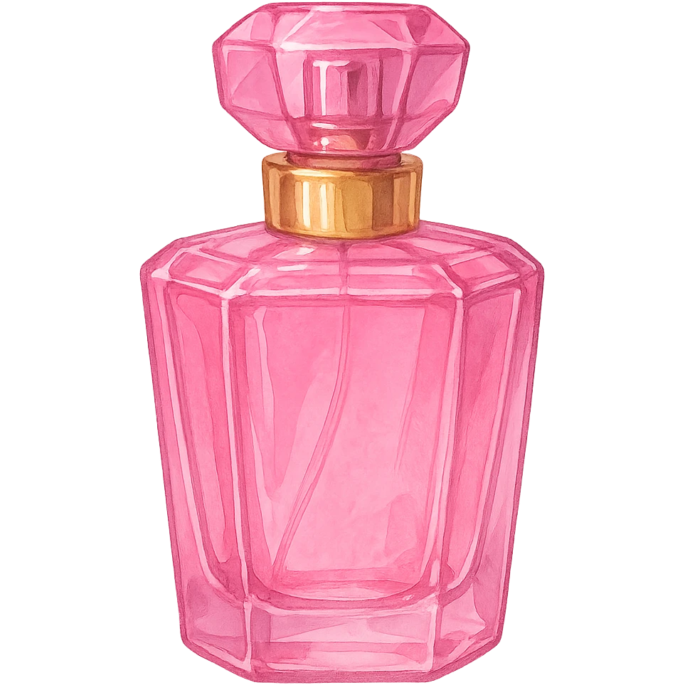 pink perfume bottle, digital illustration emoji