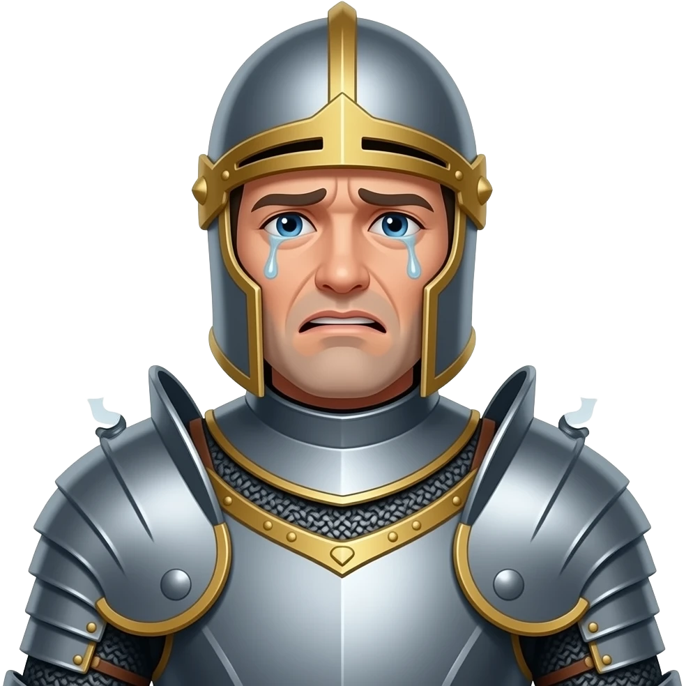 knight who is attempting not to cry emoji