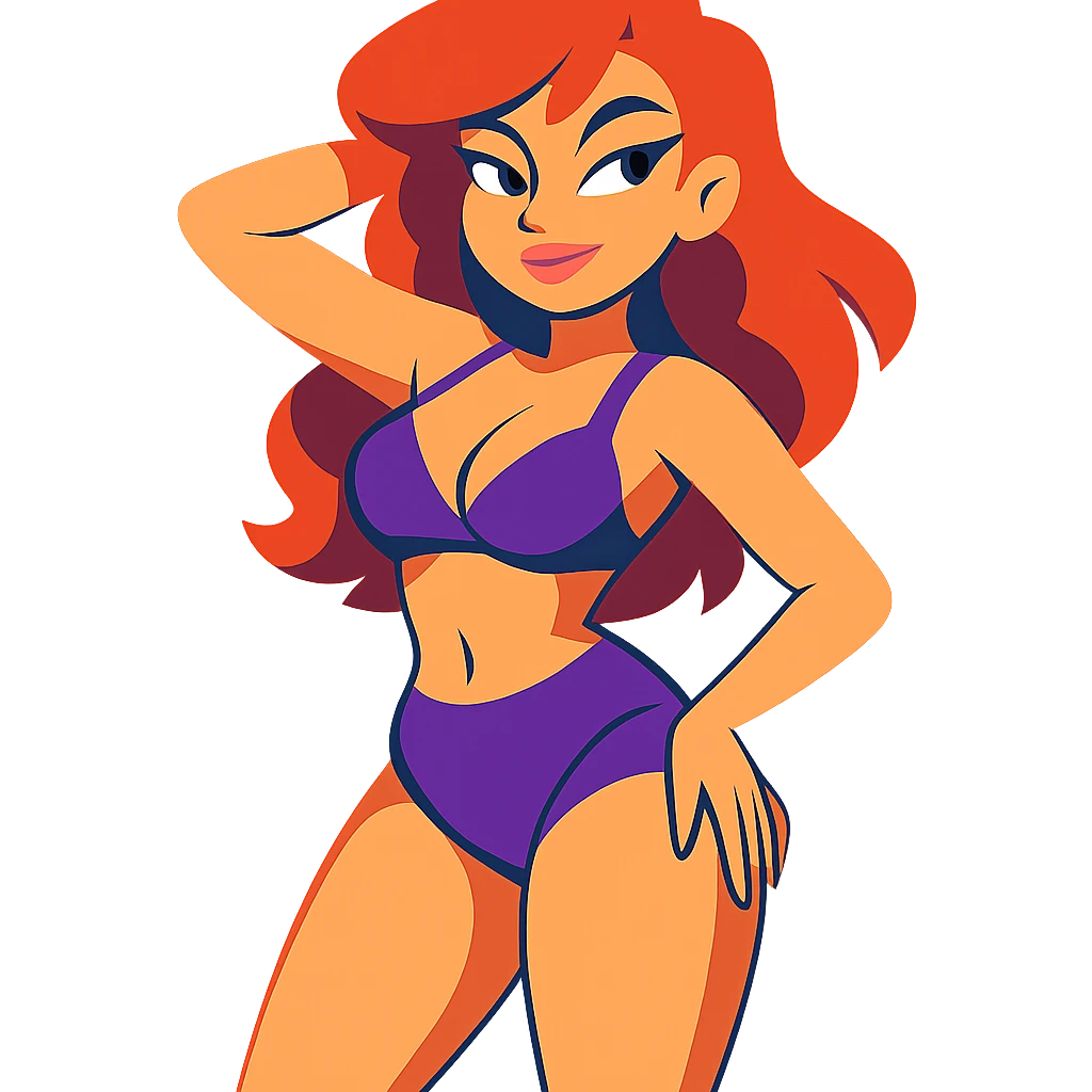 sexy girl in vibrant toon style emoji