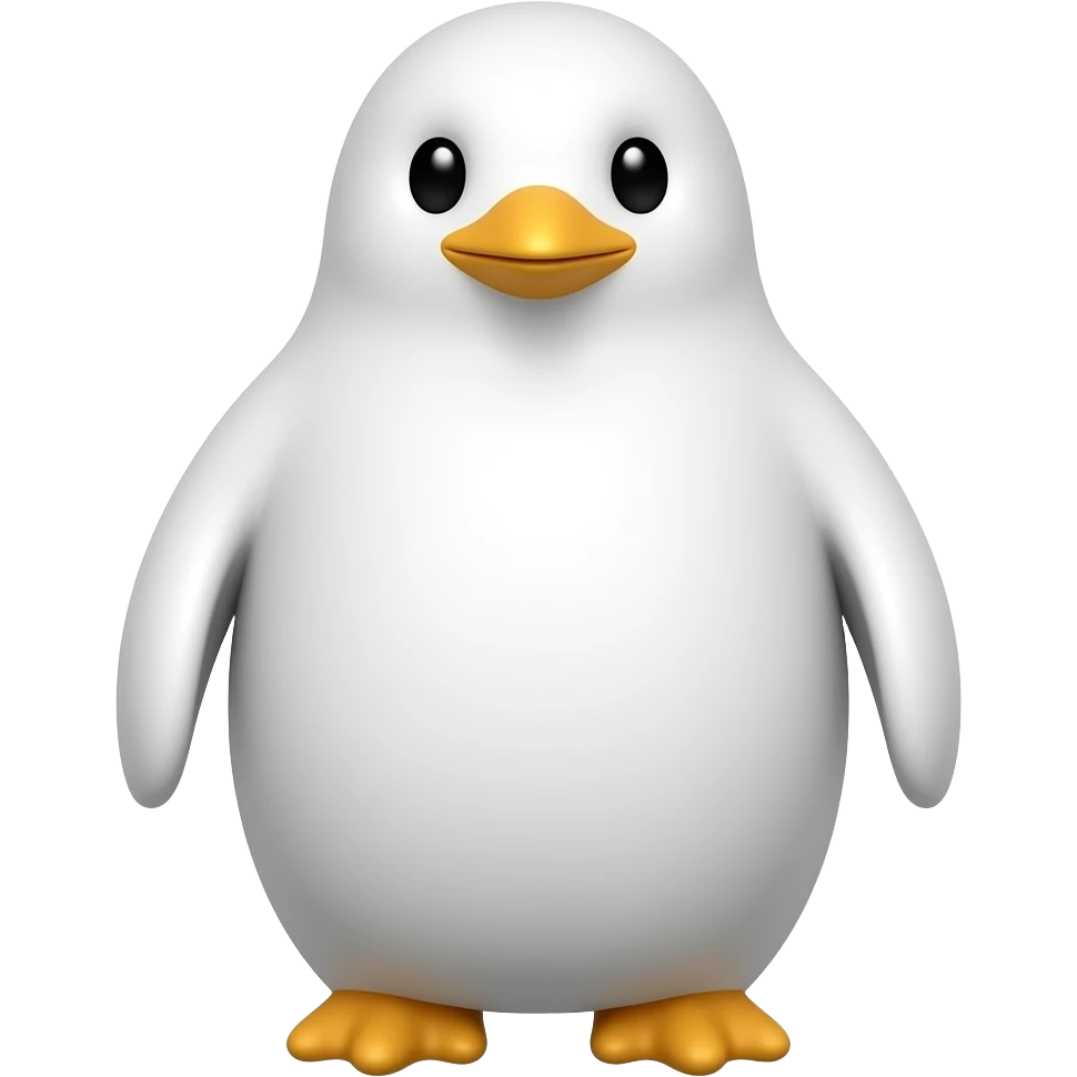 Completely white penguin emoji