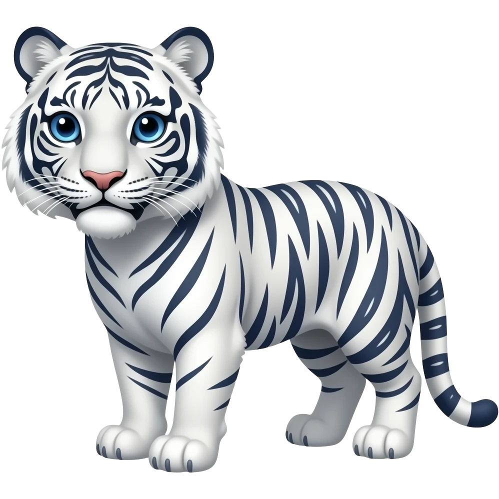 white tiger with blueberry eyes emoji