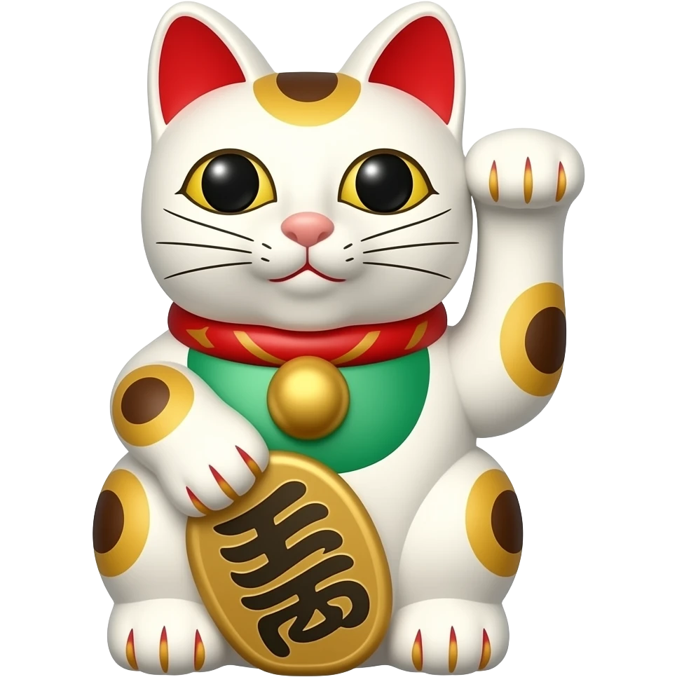 Simplified flat Maneki-neko emoji