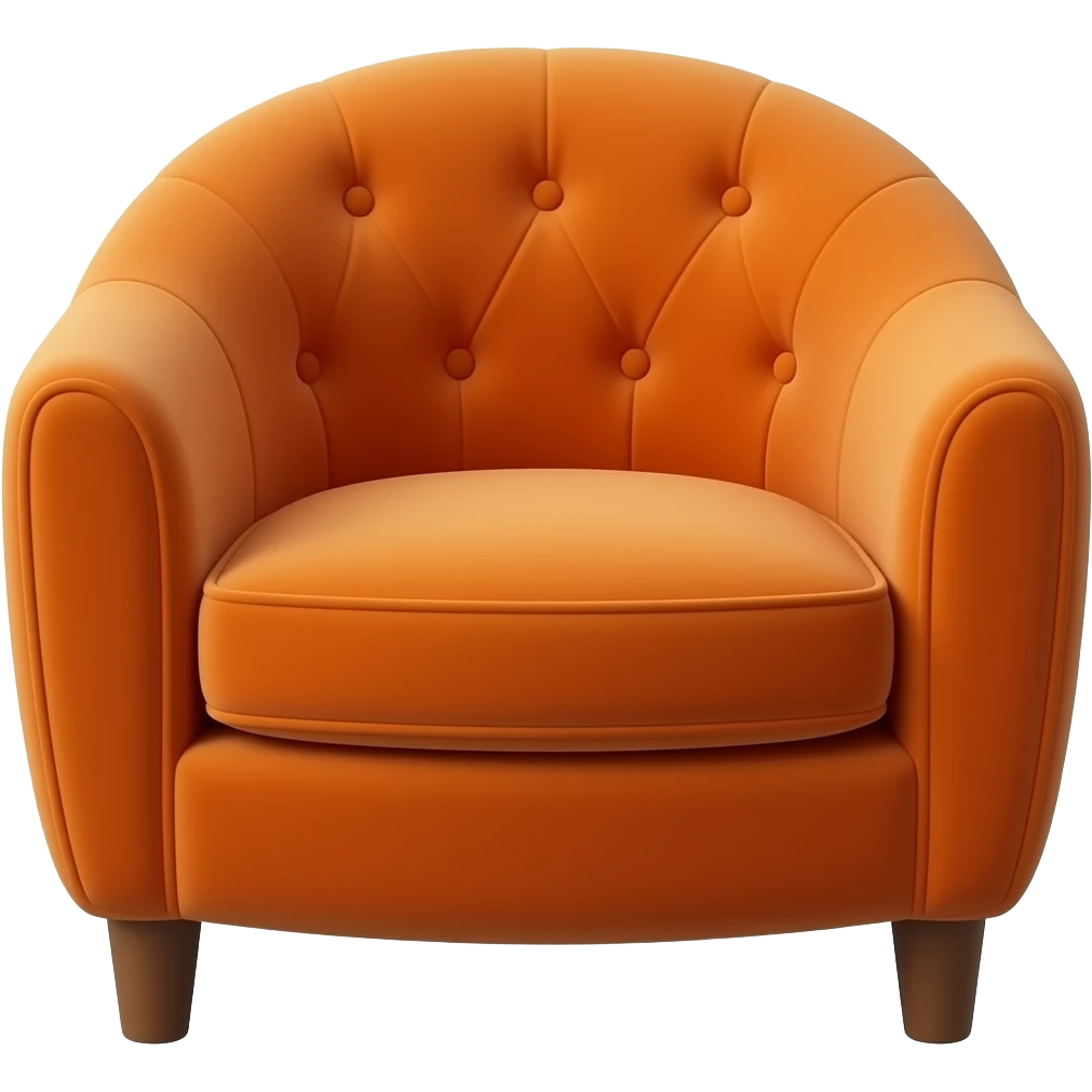 orange velvet round armchair emoji