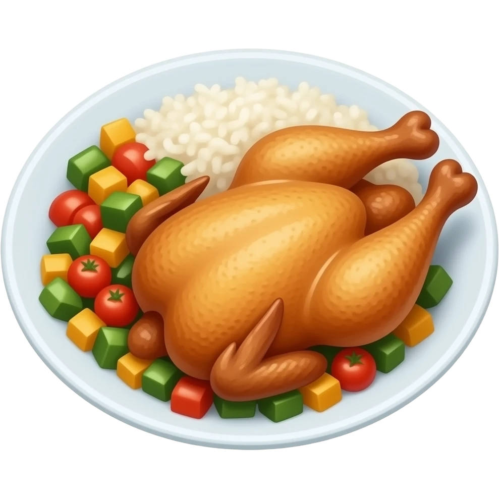 chicken vegetables and rice emoji