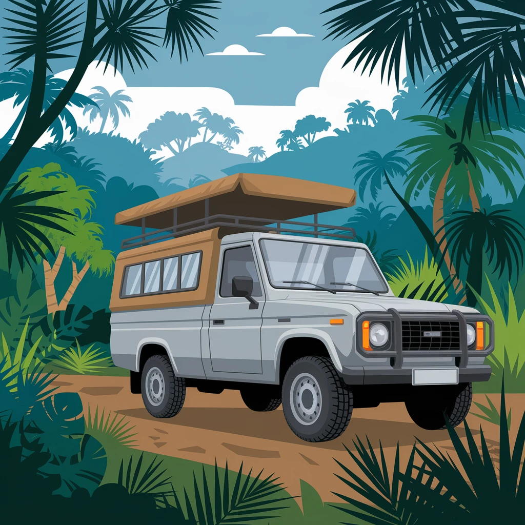 digital raster illustration of jungle safari emoji