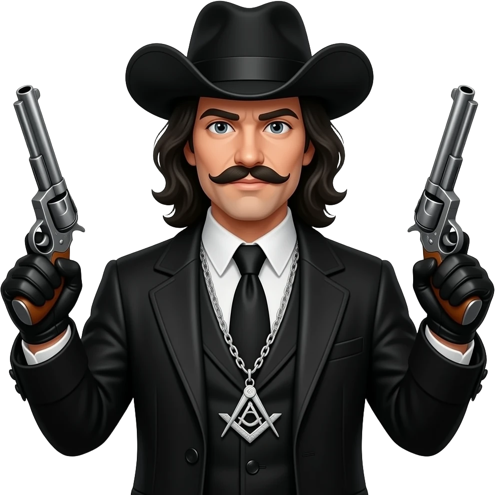 Freemason dressed as a highway man With two pistols Freemason emoji