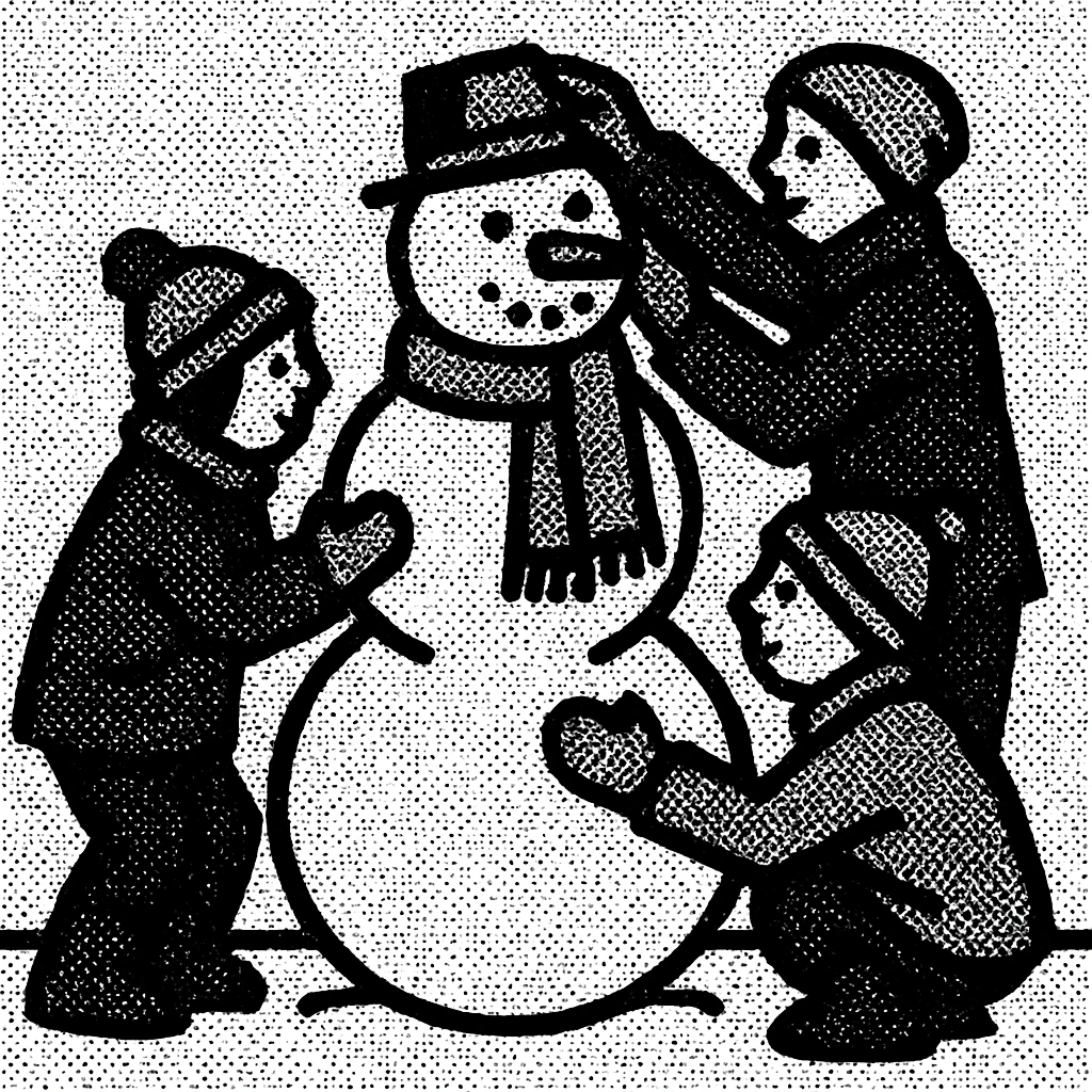 people making a snowman emoji