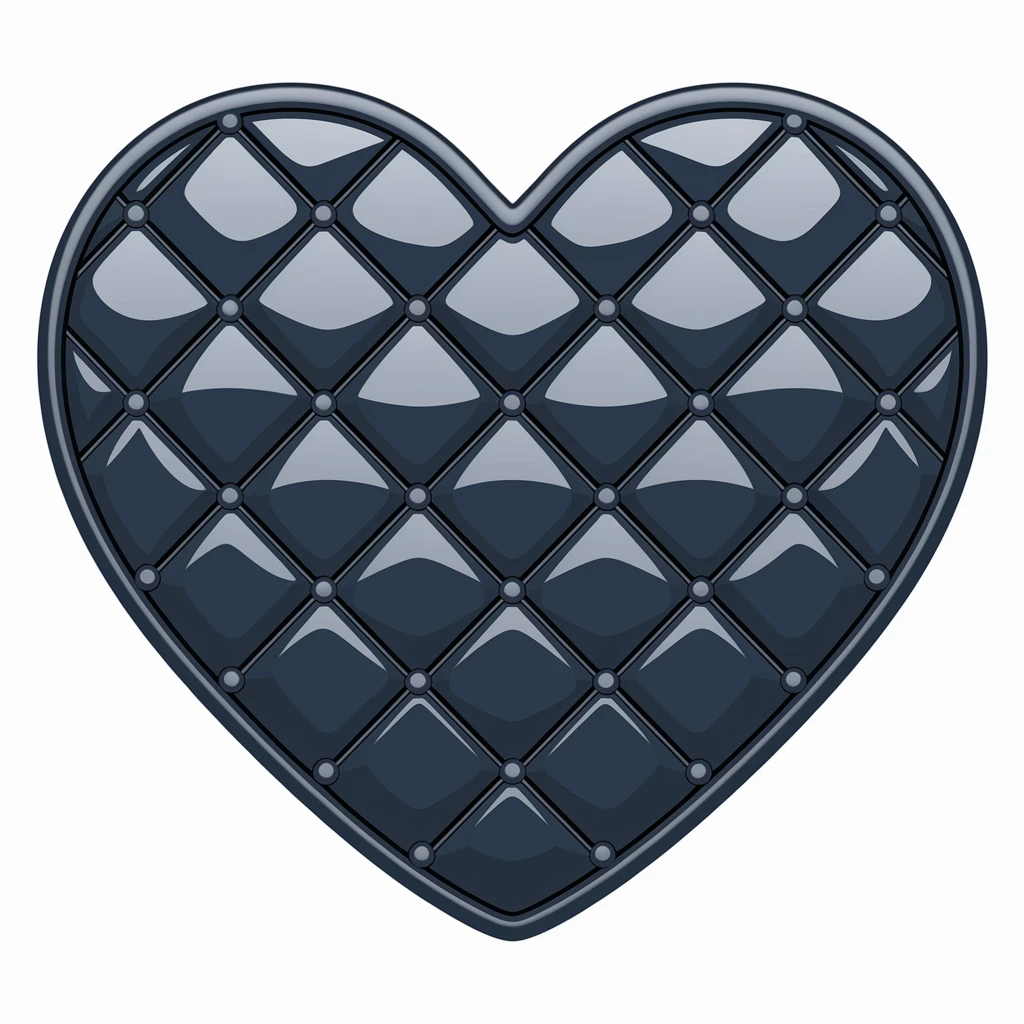 heart with a metallic navy finish emoji