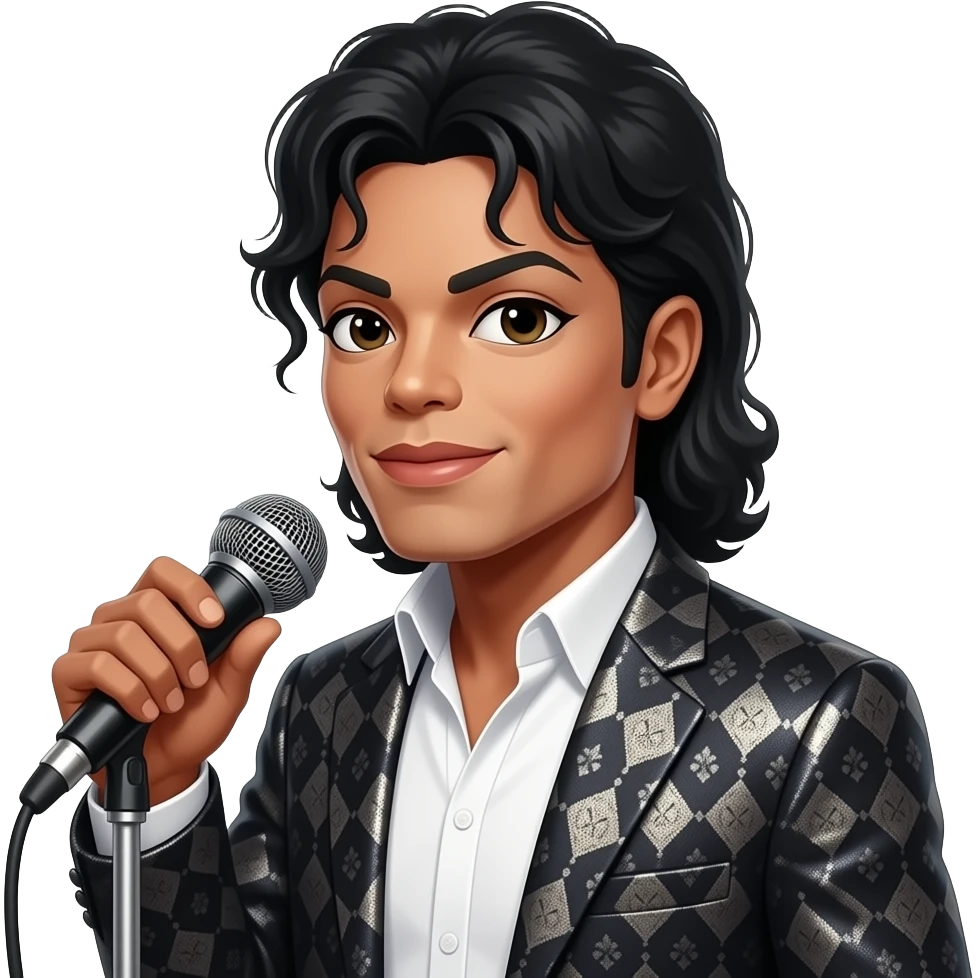 michael jackson with a microfone and stylish clothes emoji